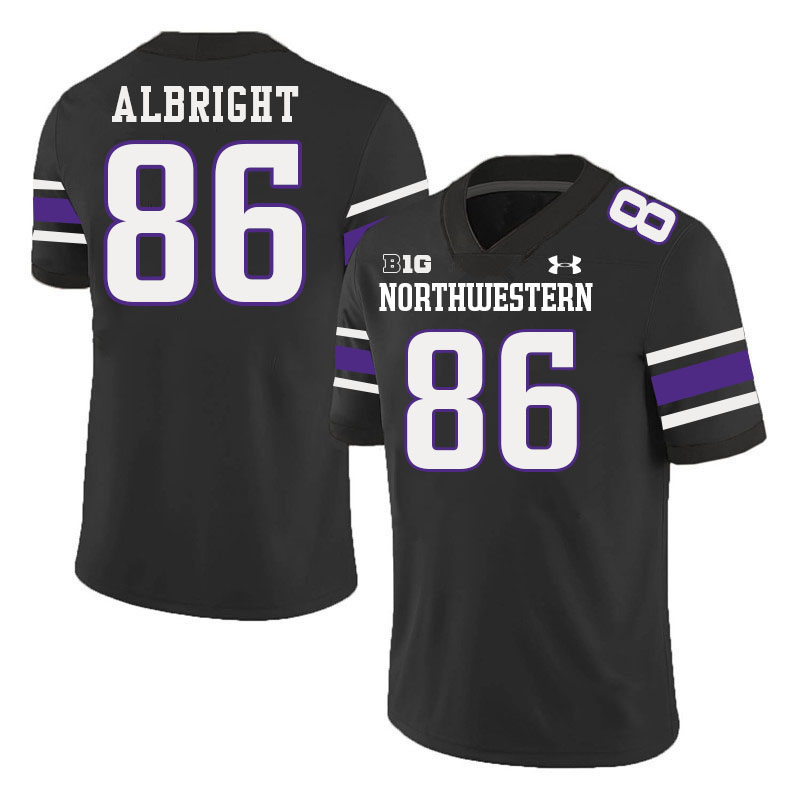 Northwestern Wildcats #86 Lawson Albright College Football Jerseys Stitched-Black